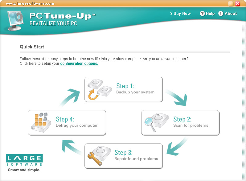 A PC Tune-Up indító képernyője